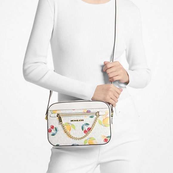 Michael kors Jet Set Large Fruit Print Logo Crossbody Bag - Picture 3 of 12